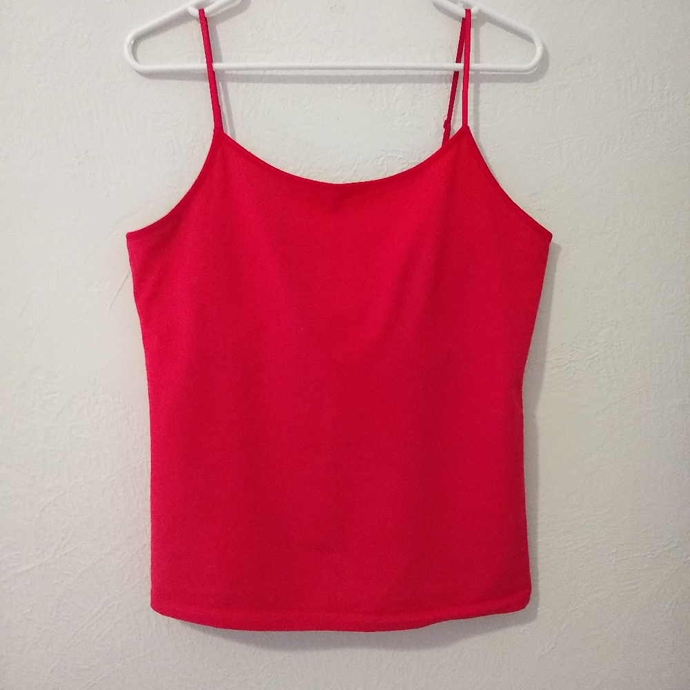 Red cami with shelf bra